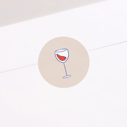 Sticker Verjaardag Volwassene Cirkel Wijn en vrienden foto