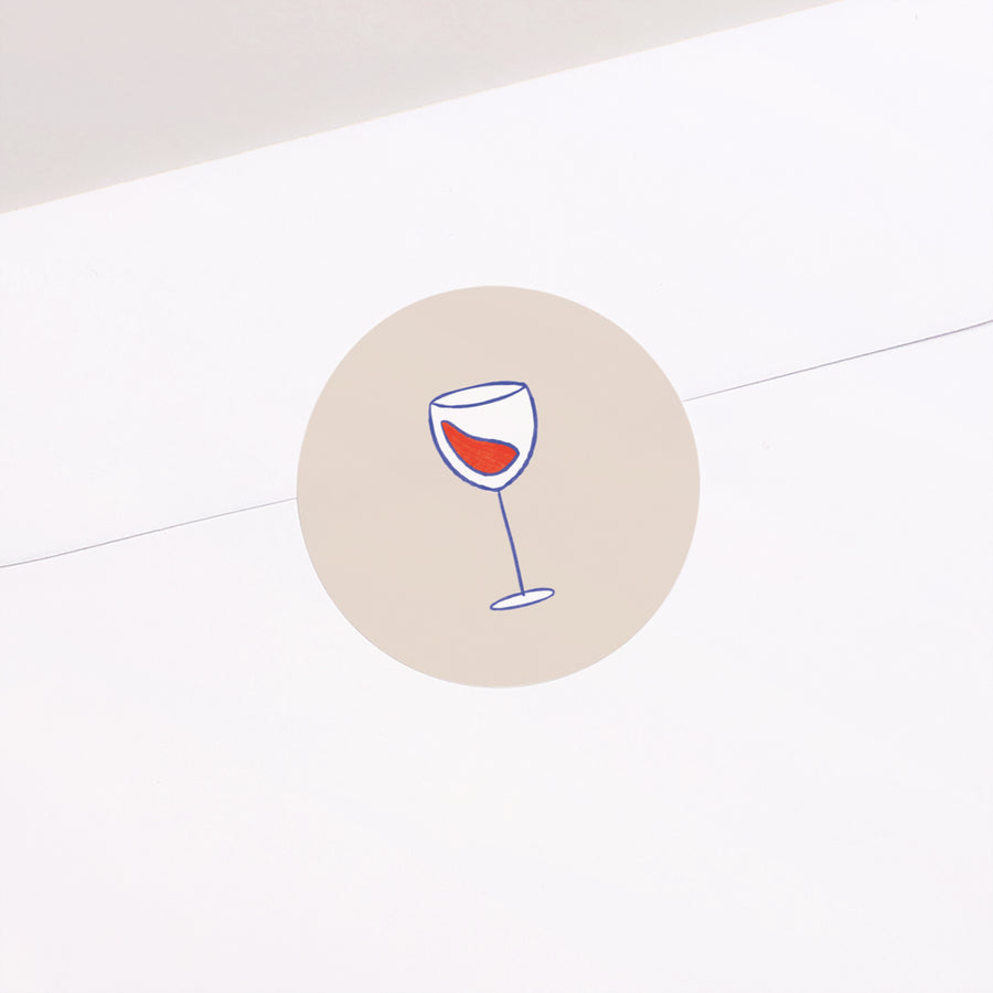 Sticker Verjaardag Volwassene Cirkel Wijn en vrienden foto