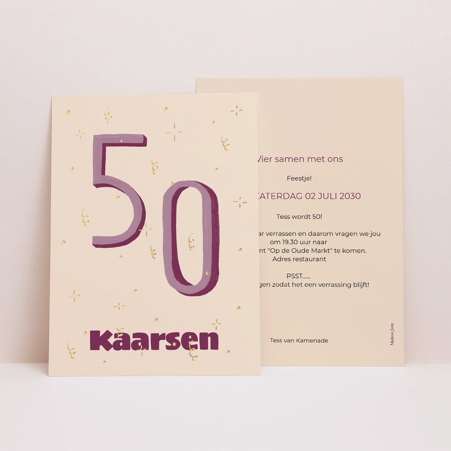 Uitnodigingen Verjaardag Volwassene Pop 50 foto