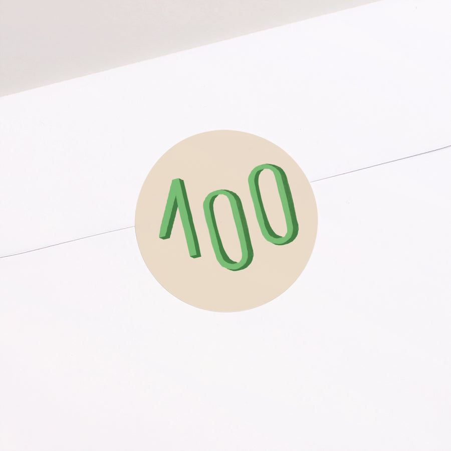 Sticker Verjaardag Volwassene Cirkel Pop 100 foto