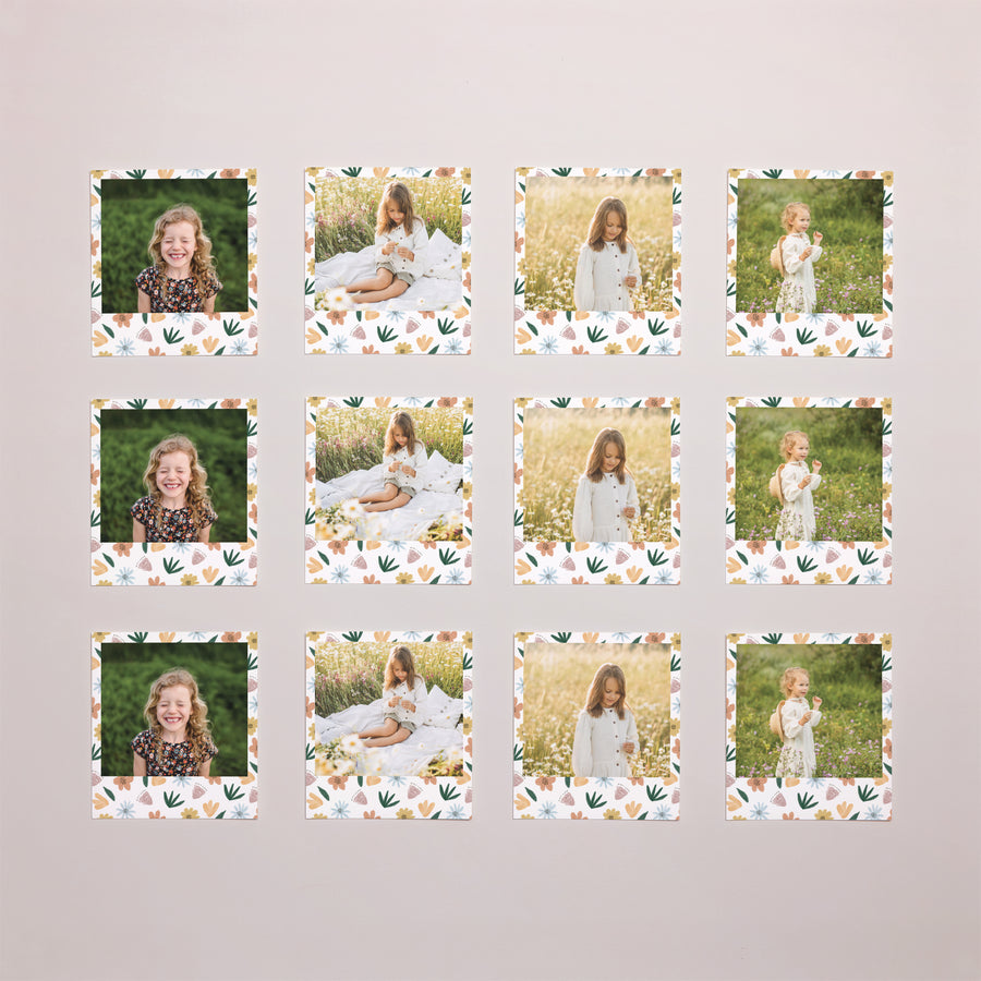 Fotoprint Kinderfeestje of Kinderverjaardag Twaalf stuks Bloemen foto