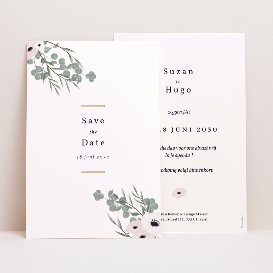 Save the date kaart Huwelijk Portret foto