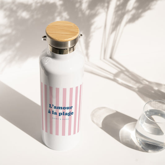 Drinkfles Objecten 75 cl Liefde op het roze strand foto