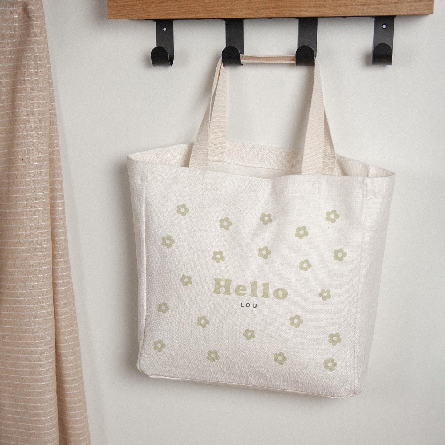 Tote Bag Objecten Handgreep van canvas Bloem foto N° 1