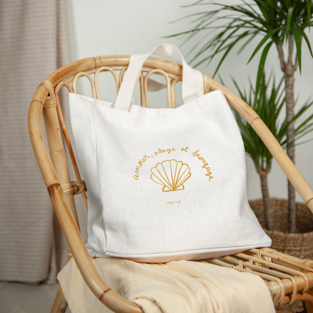 Tote Bag Objecten Handgreep van canvas Liefde, strand & zonnen foto N° 2