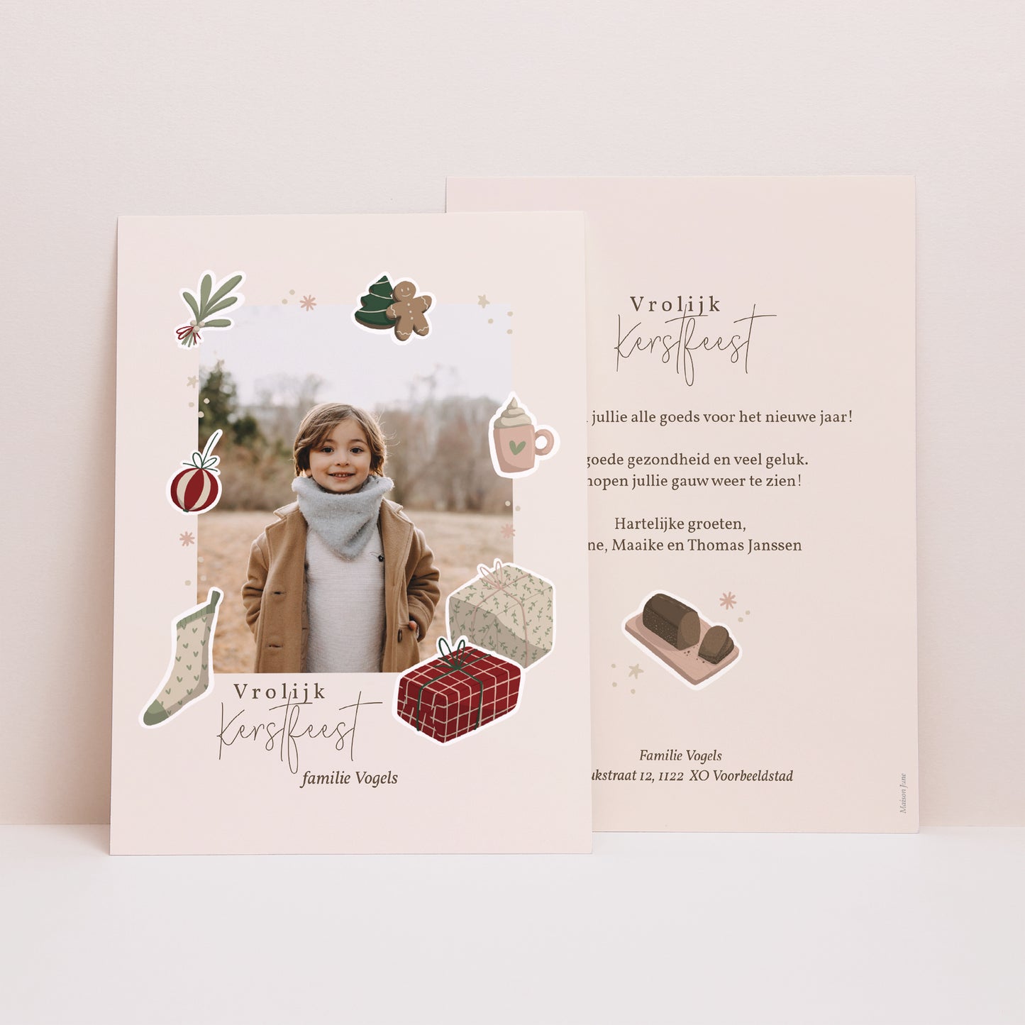 Kerstkaart Eindejaar Kerststickers foto N° 1