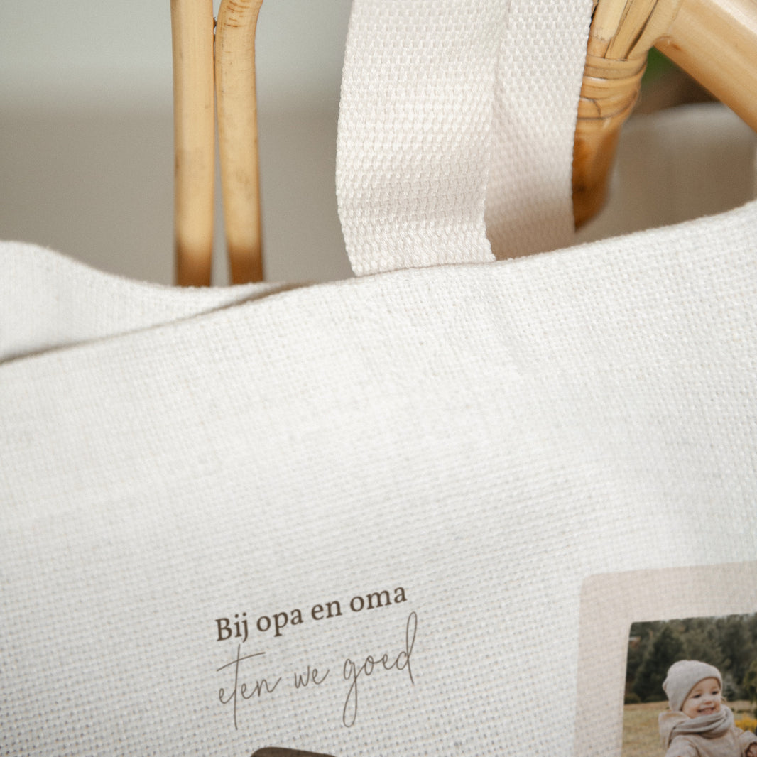 Tote Bag Eindejaar Handgreep van canvas Kerststickers foto N° 3