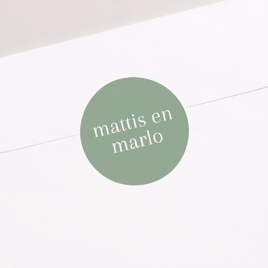 Sticker Geboorte Cirkel Groene tweeling foto