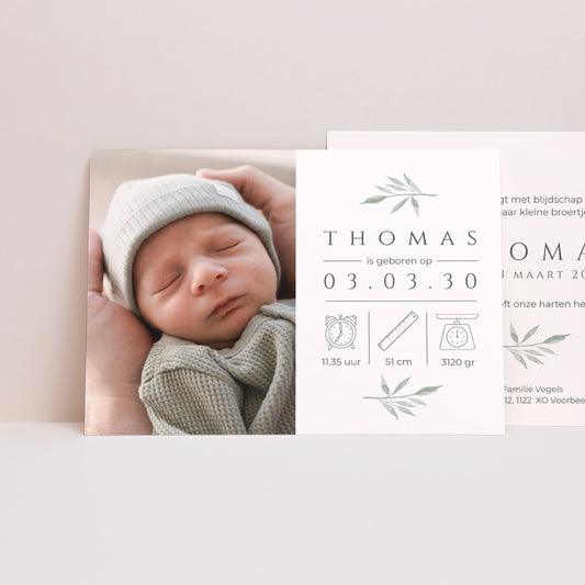 Uitnodigingskaart Geboorte Landschap Petite Pousse foto