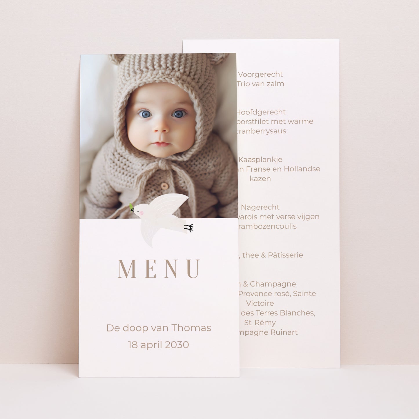 Menukaart Geboorte Panoramisch portret Basisfotografie foto N° 1