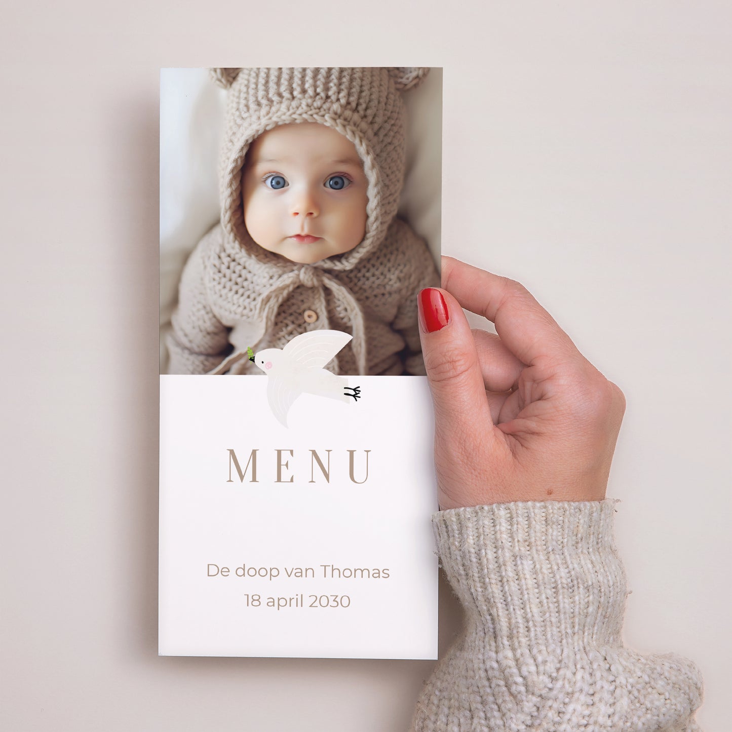 Menukaart Geboorte Panoramisch portret Basisfotografie foto N° 2