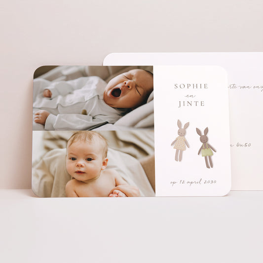 Uitnodigingskaart Geboorte Landschap, afgeronde randen foto