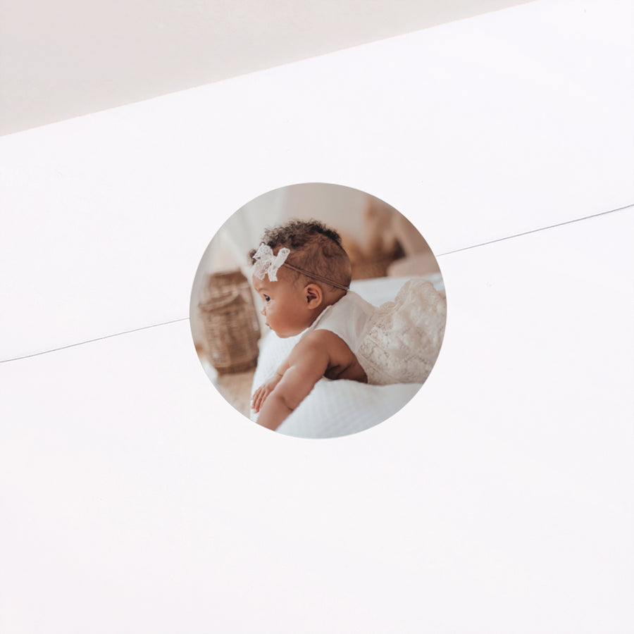 Sticker Geboorte Cirkel Zuiver wit foto