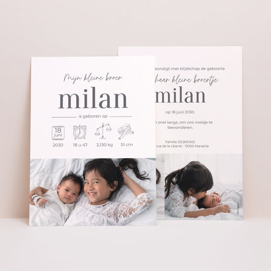 Uitnodigingskaart Geboorte foto