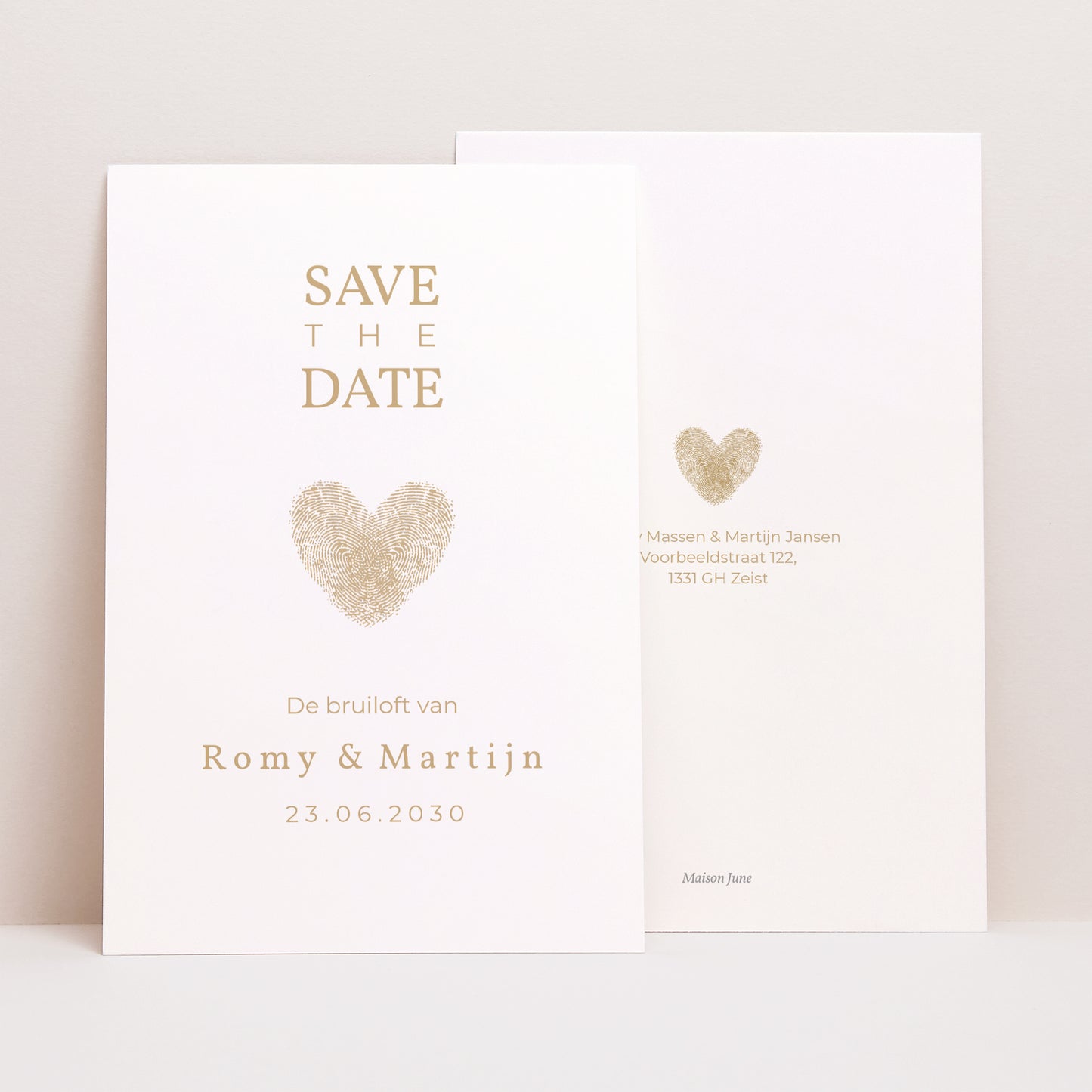Save the date kaart Huwelijk Portret Empeintes foto N° 1