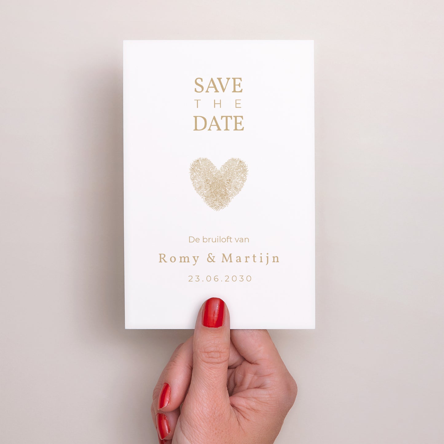 Save the date kaart Huwelijk Portret Empeintes foto N° 2