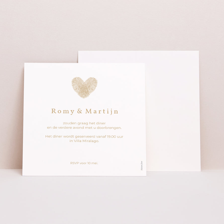 Uitnodigingen Huwelijk Vierkant Empeintes foto