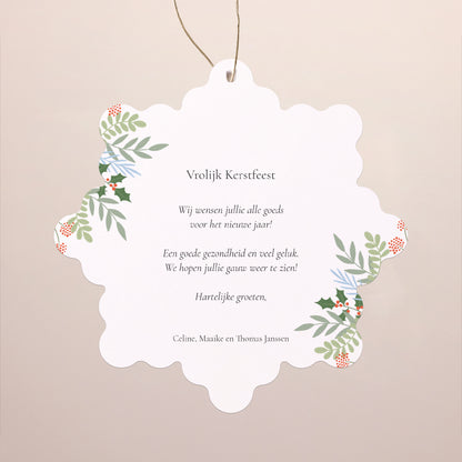 Kerstkaart Eindejaar Sneeuwvlok om op te hangen Glimlachen voor Kerstmis foto N° 2