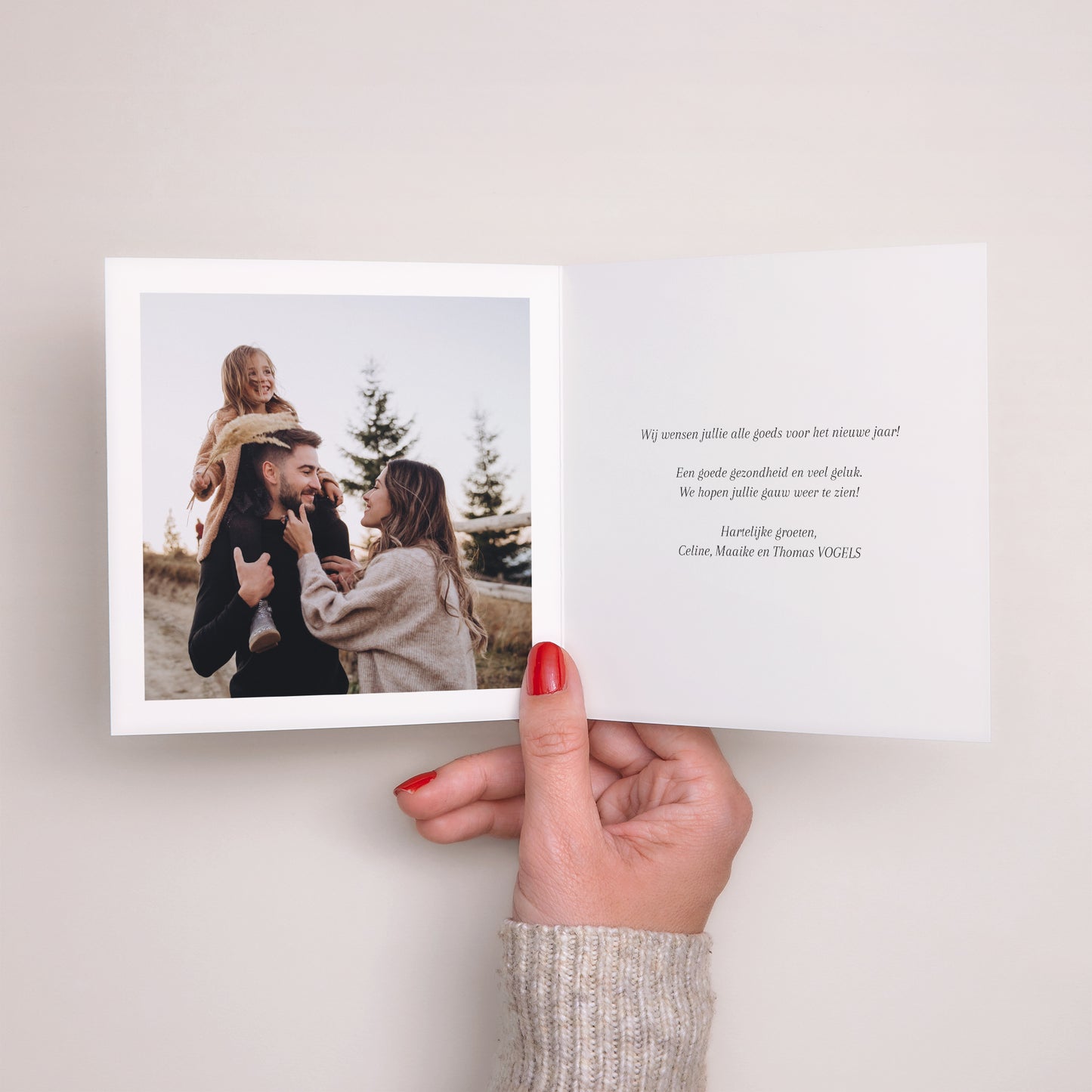 Kerstkaart Eindejaar Dubbel vierluik foto N° 2