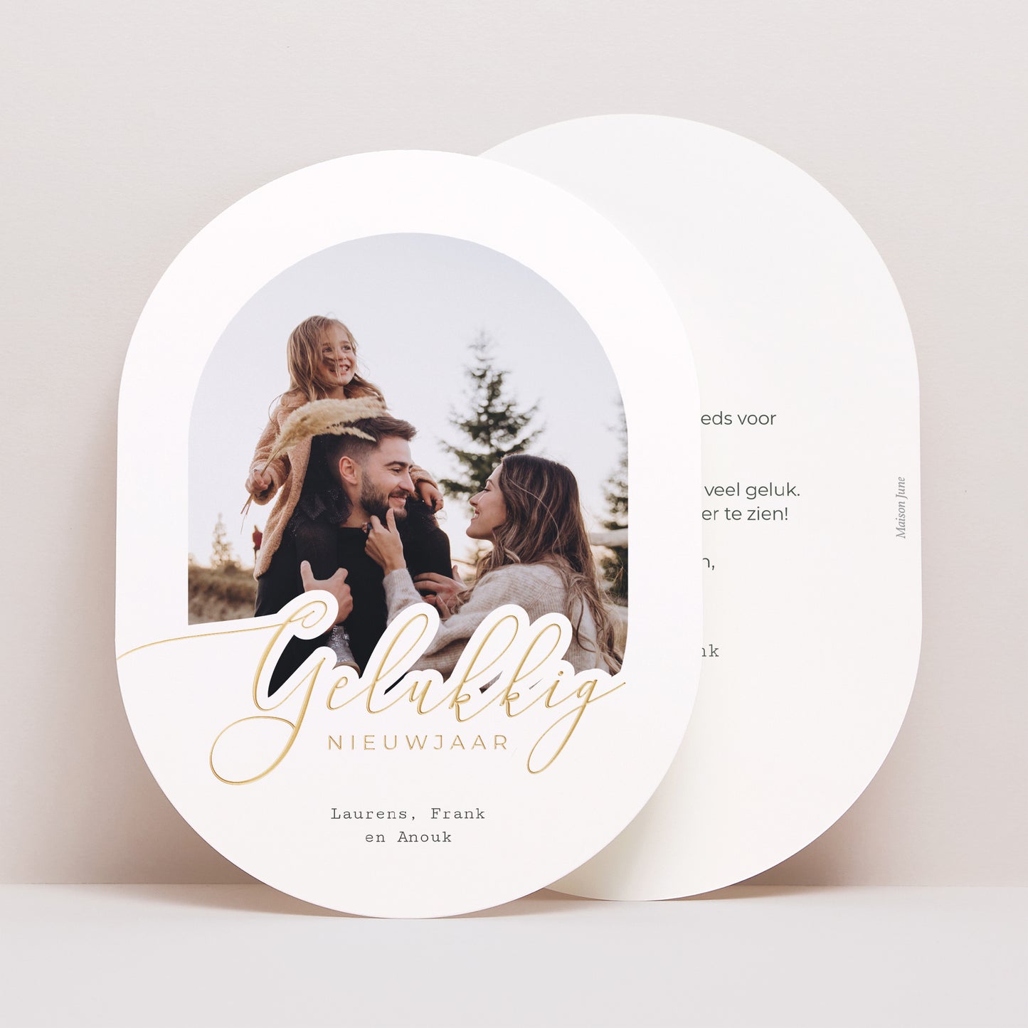 Kerstkaart Eindejaar Ovaal foto N° 1