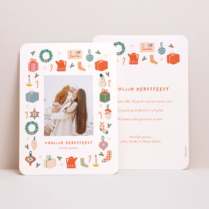 Kerstkaart Eindejaar Portret, afgeronde randen foto N° 1