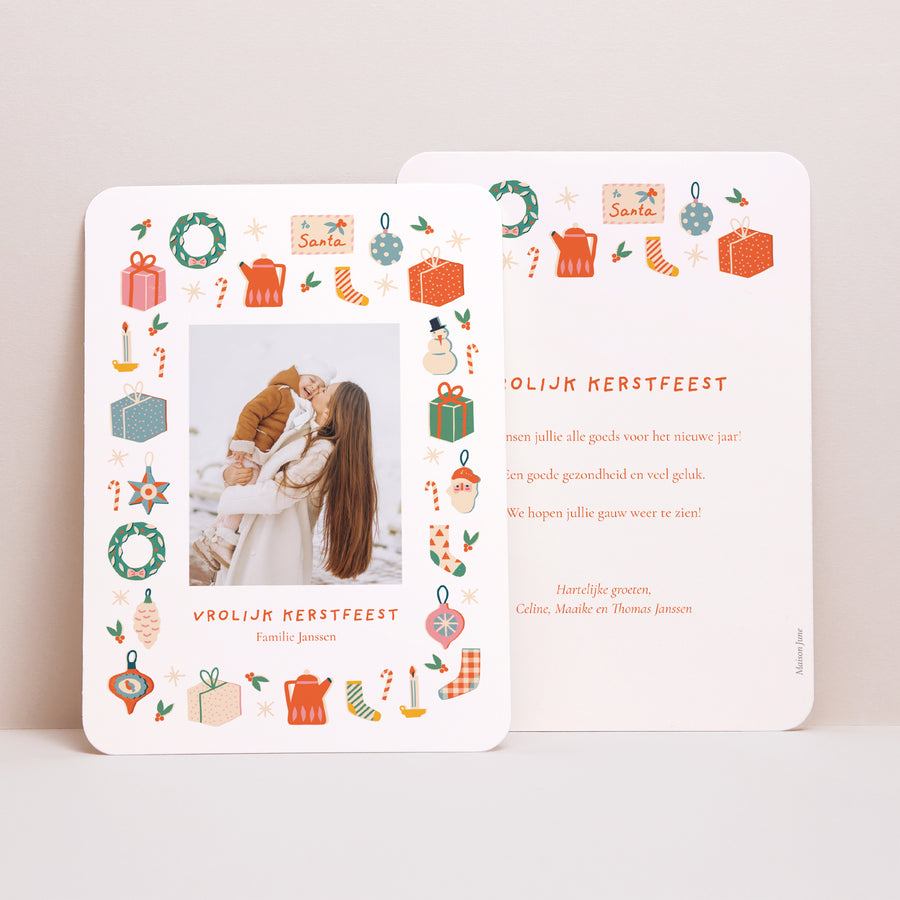 Kerstkaart Eindejaar Portret, afgeronde randen foto