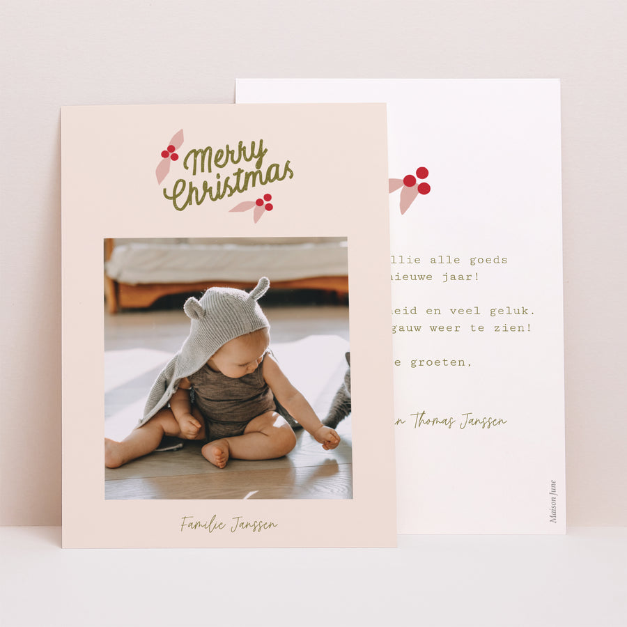 Kerstkaart Eindejaar Portret Vrolijk kerstfeest foto