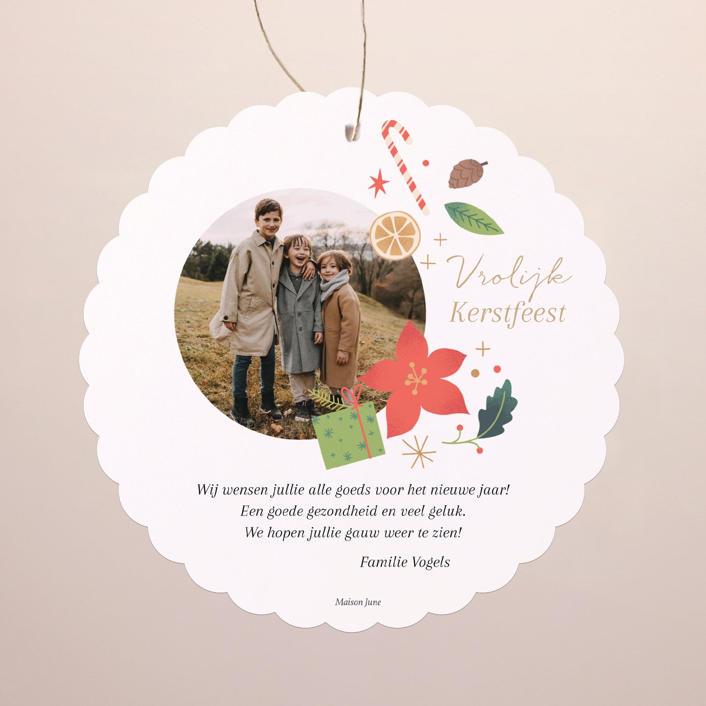 Kerstkaart Eindejaar Om op te hangen. Betoverende wervelwind foto N° 2