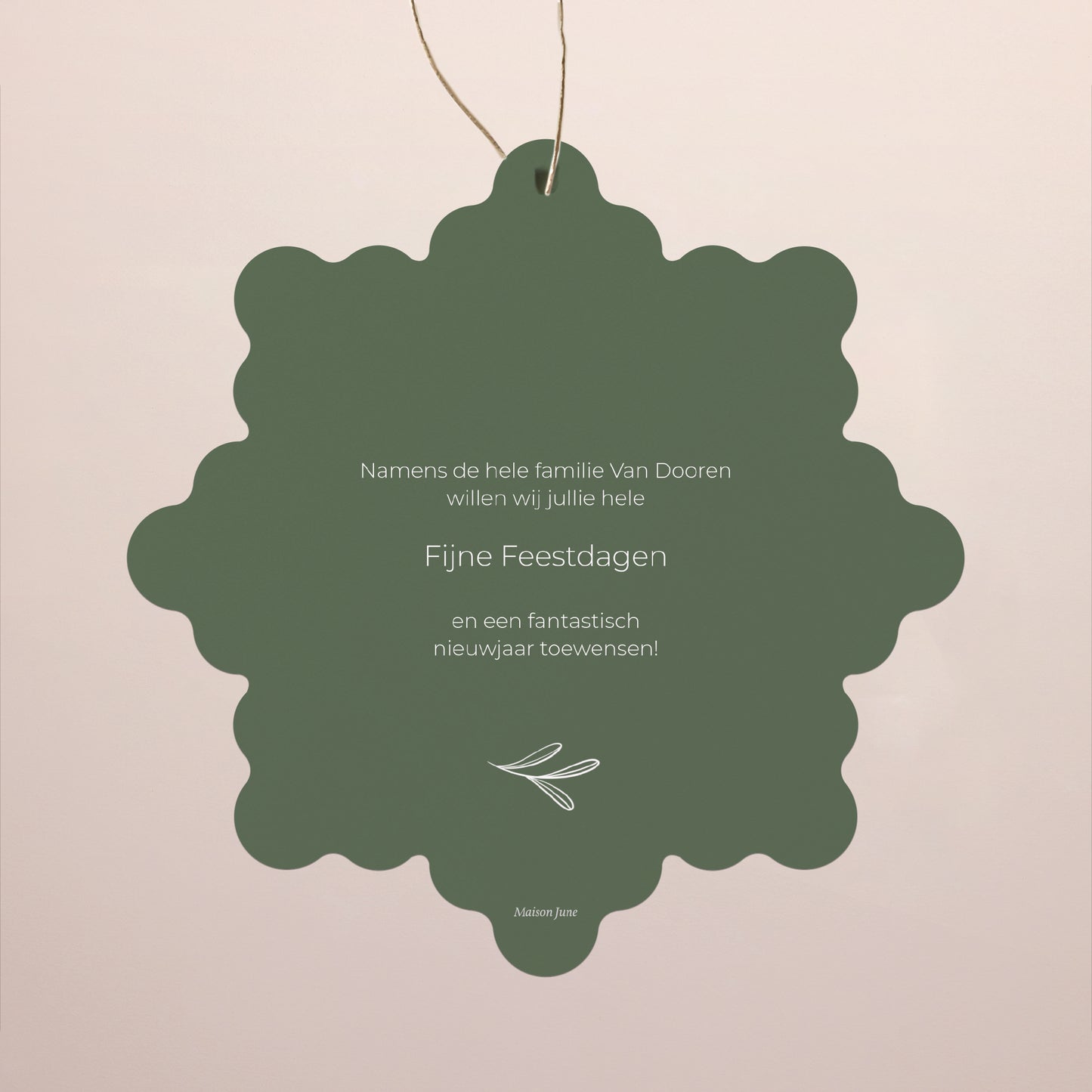 Kerstkaart Eindejaar Sneeuwvlok om op te hangen foto N° 2