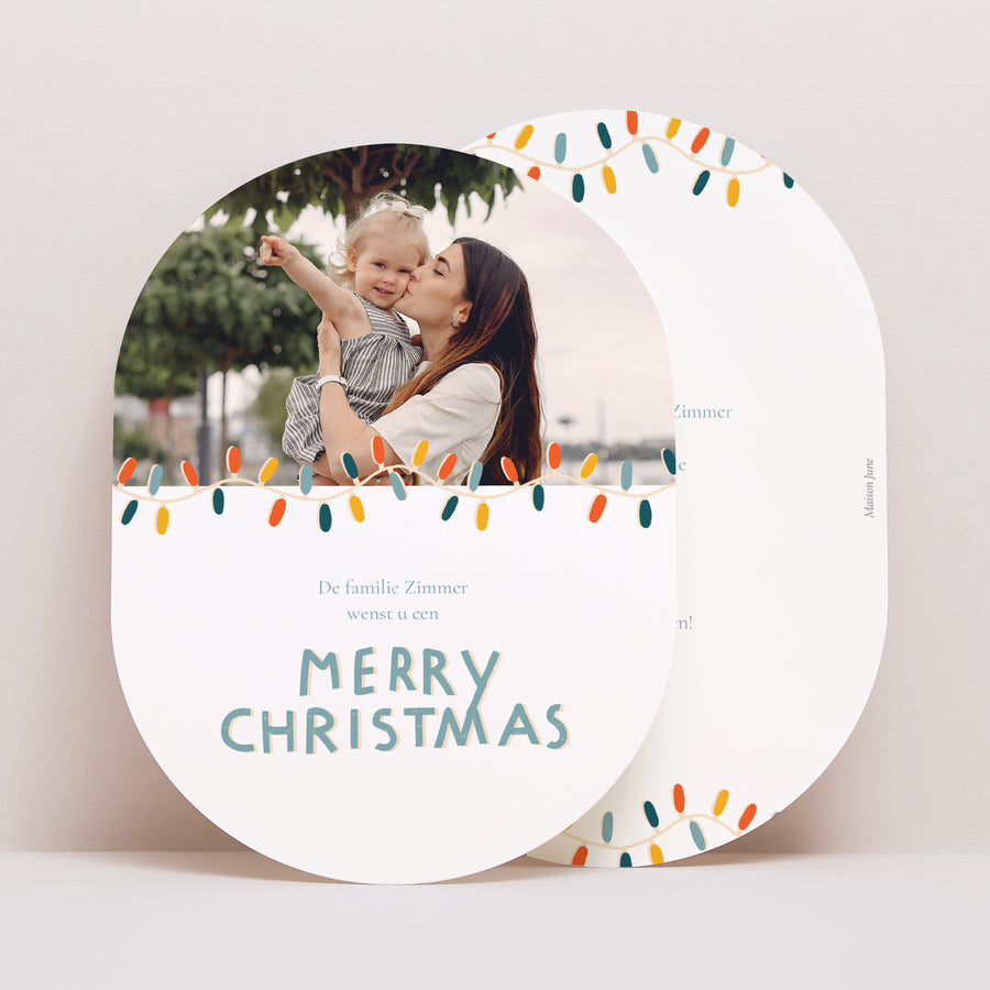 Kerstkaart Eindejaar Ovaal foto