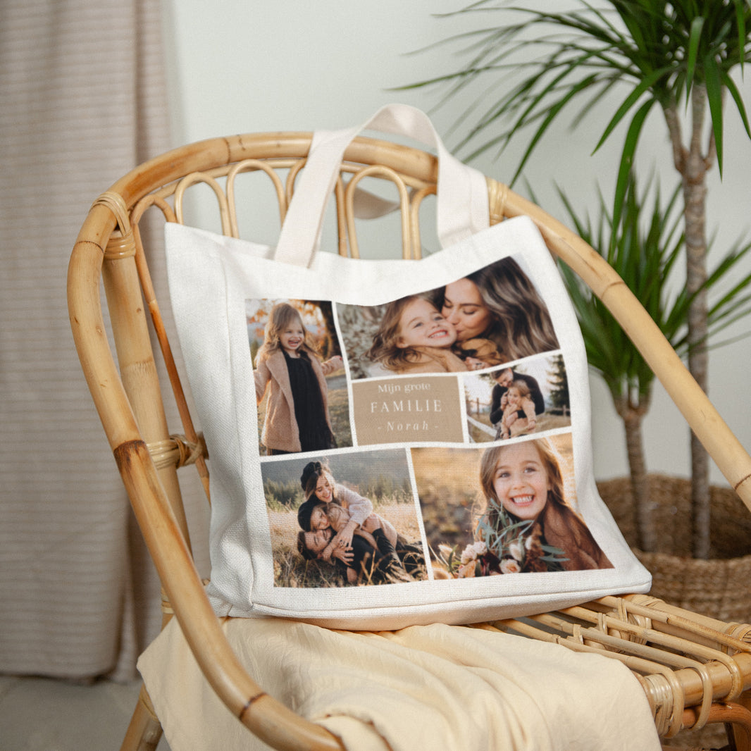 Tote Bag Objecten Handgreep van canvas Multifoto's kraft foto N° 2