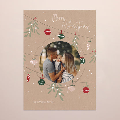 Kerstkaart Eindejaar Afneembaar Kraft slinger foto N° 2