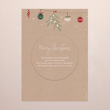 Kerstkaart Eindejaar Afneembaar Kraft slinger foto N° 3