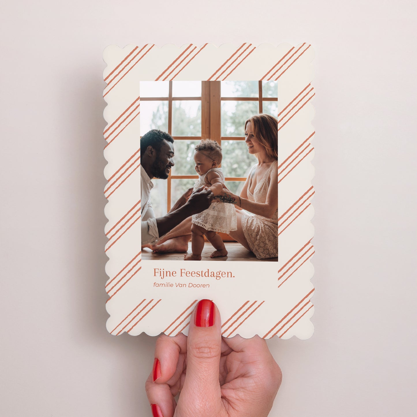 Kerstkaart Eindejaar Portret, biscuitranden foto N° 2