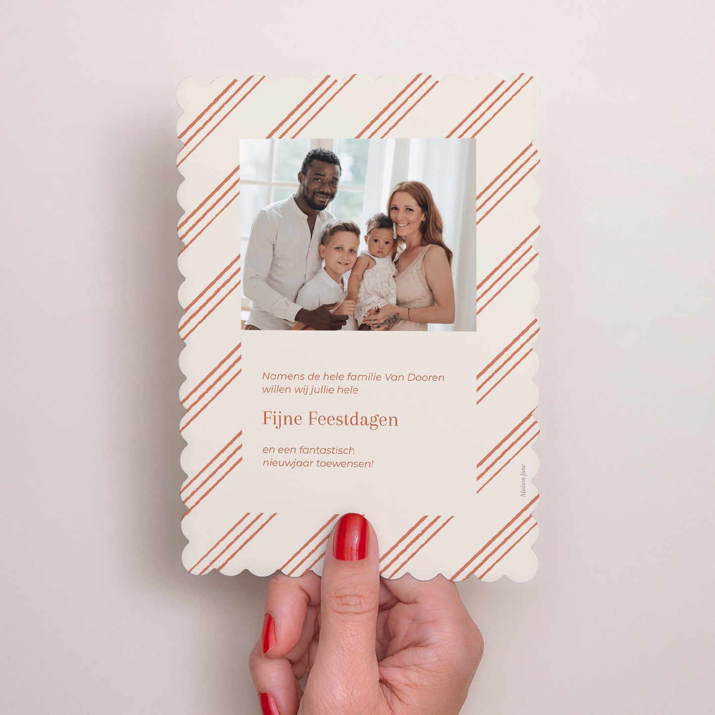 Kerstkaart Eindejaar Portret, biscuitranden foto N° 3