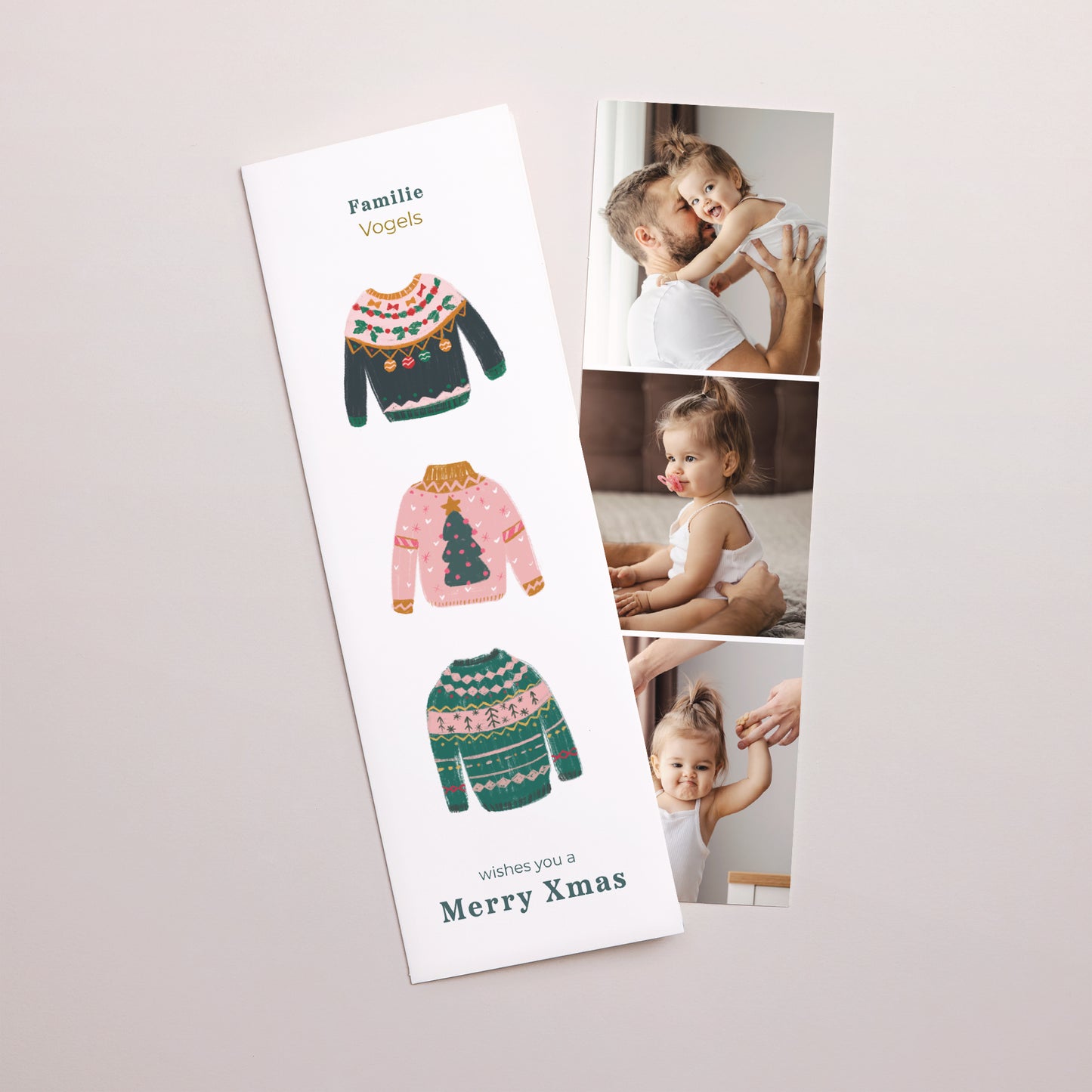 Kerstkaart Eindejaar Fotocabine bladwijzer foto N° 1