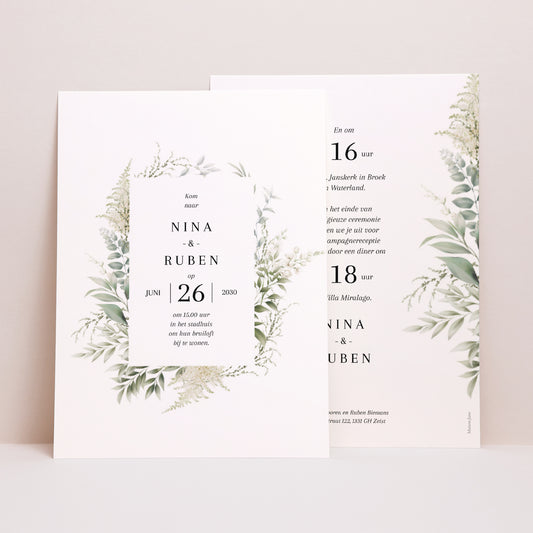 Uitnodigingskaart Huwelijk Portret foto