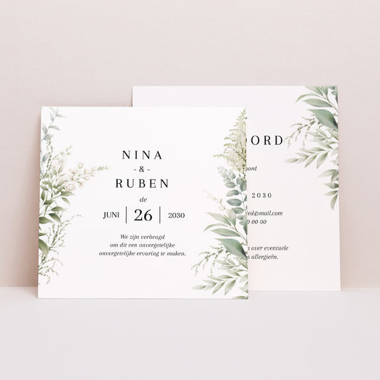 RSVP kaart Huwelijk Vierkant foto