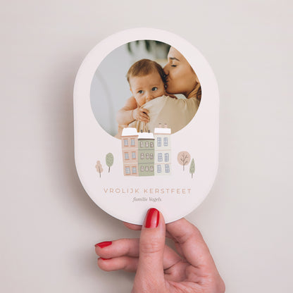 Kerstkaart Eindejaar Ovaal foto N° 2