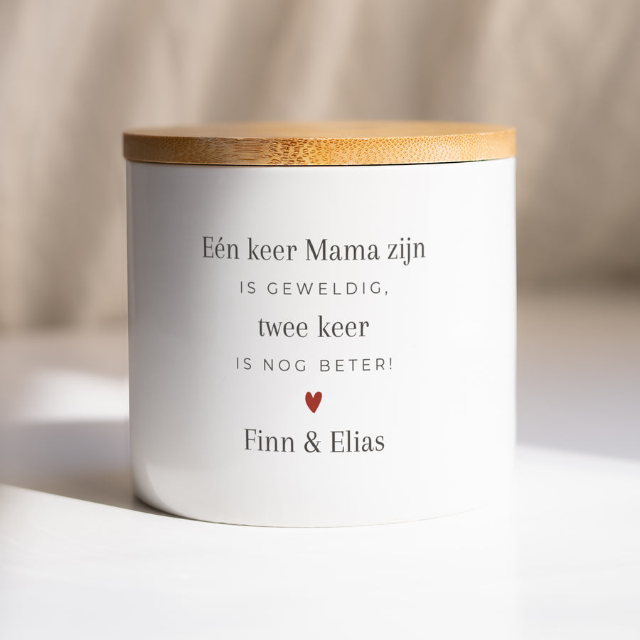 Keramiek pot Objecten 48 cl Moeder twee keer! foto
