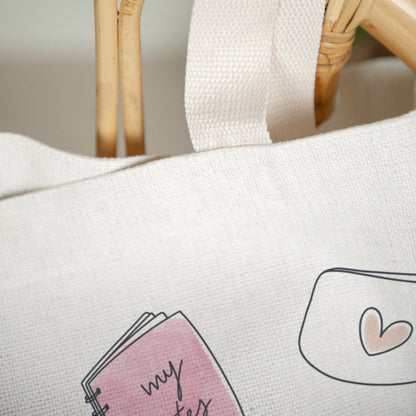 Tote Bag Objecten Handgreep van canvas foto N° 3