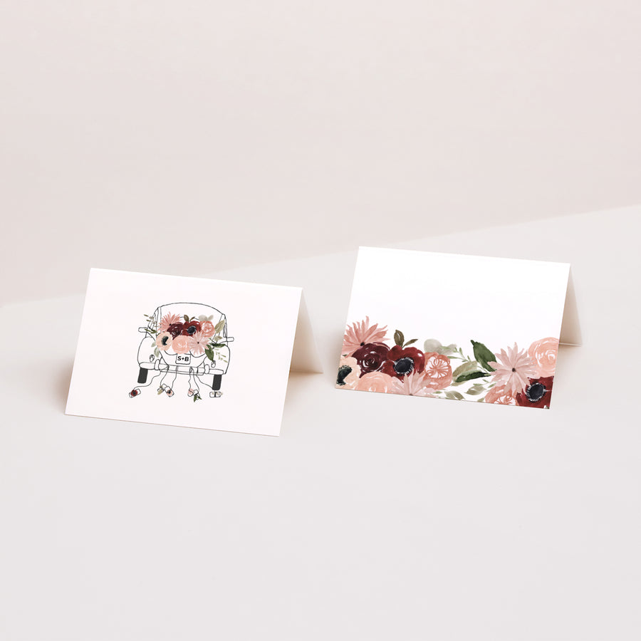 Naamkaartjes Huwelijk 2 luiken foto