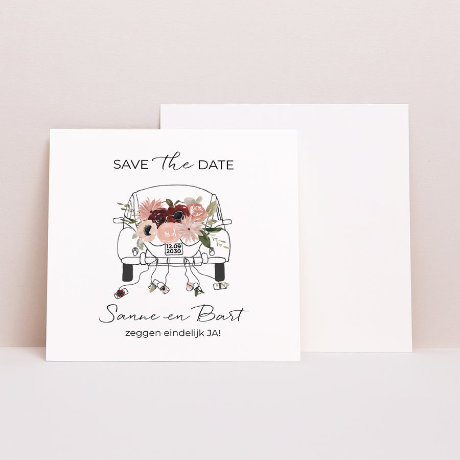 Save the date kaart Huwelijk Vierkant foto