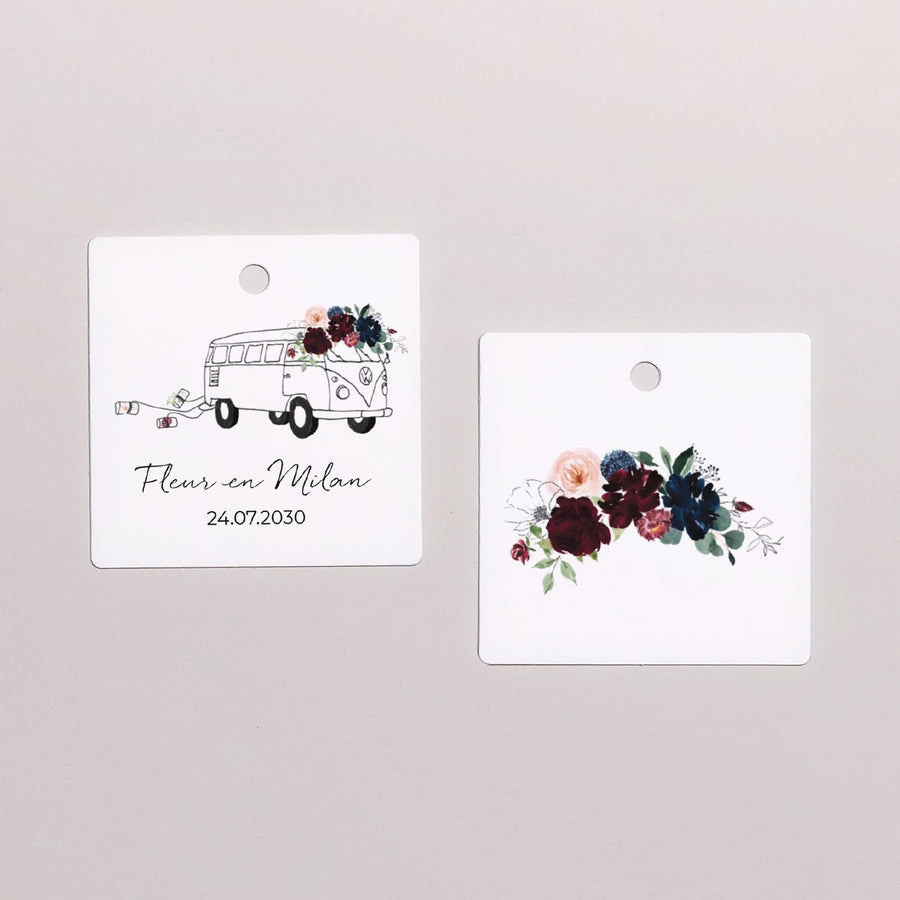 Cadeaulabel Huwelijk Vierkant foto