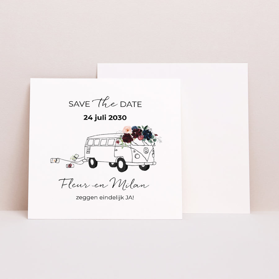 Save the date kaart Huwelijk Vierkant foto