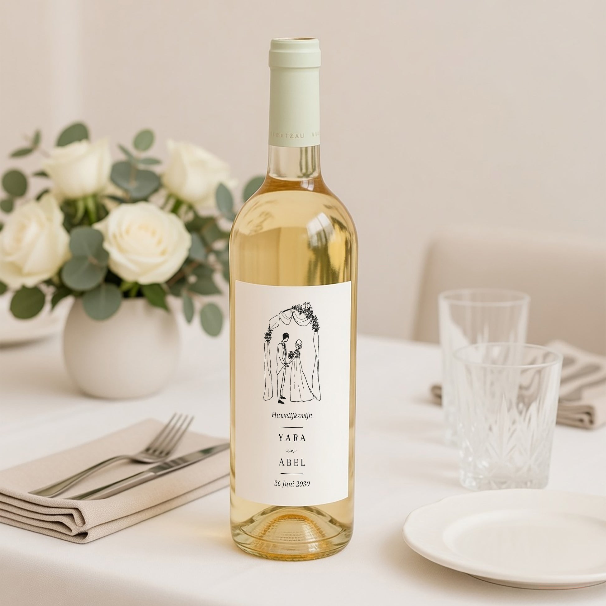 Flesetiket Huwelijk Portret foto N° 2