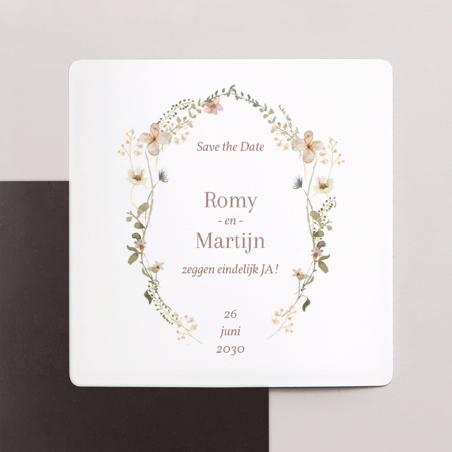 Save the date kaart Huwelijk Set van 9, magnetisch. Wilde bloemen III foto N° 1