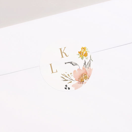 Sticker Huwelijk Cirkel Pop bloemen foto