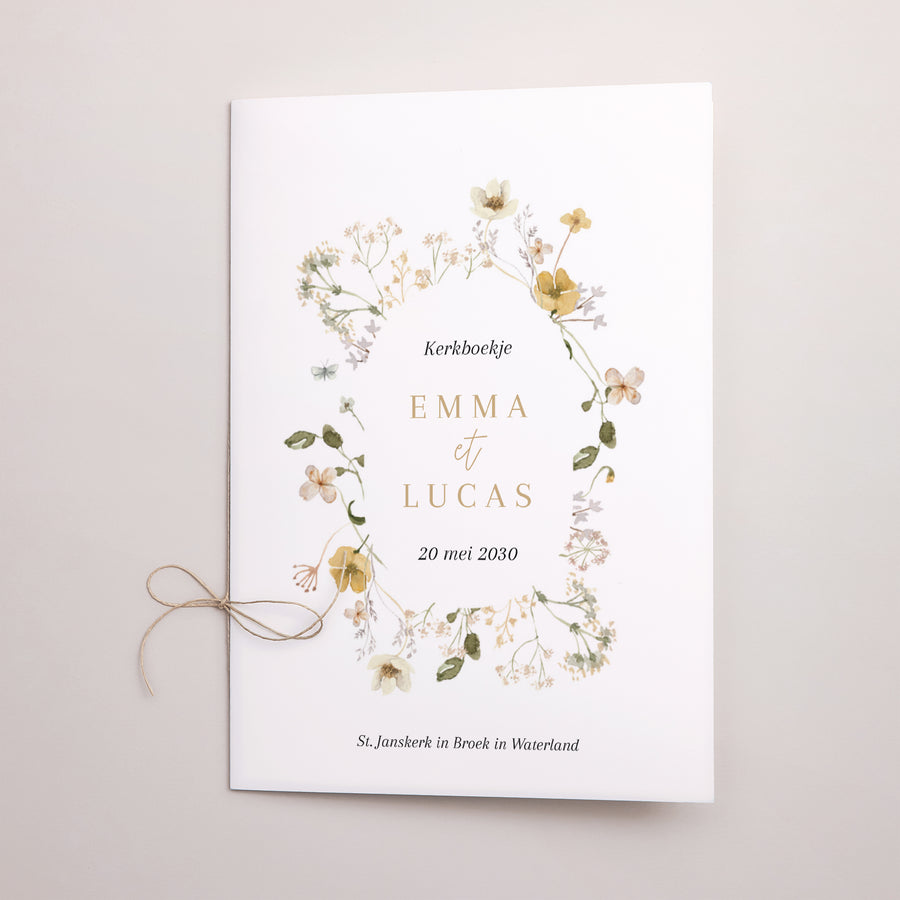 Kerkboekje Huwelijk Dubbele deur Wilde bloemen II foto
