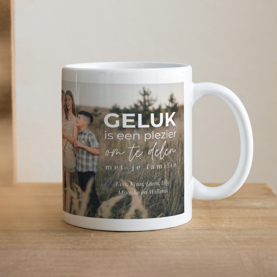 Mok Objecten Wit Familiegeluk foto